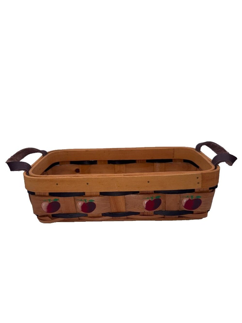 Country Woven Collection Grand Basket Wood Apple Decor with Handles